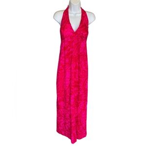 Vintage FUMI’s rare hot pink and red halter maxi
